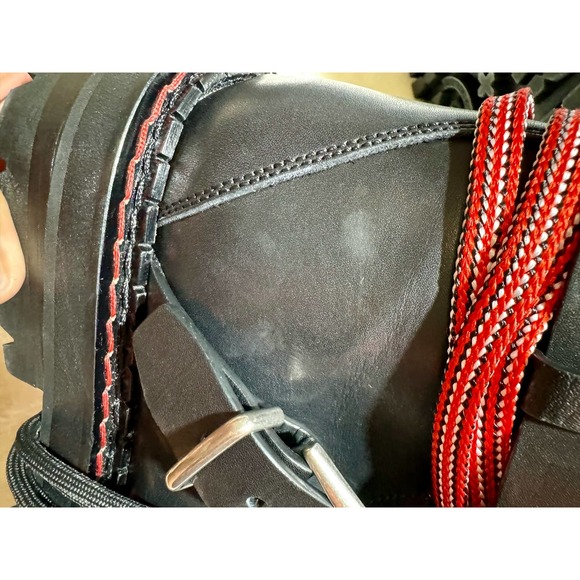 Versace Combat Ankle Boot 37.5 Black sz 7 Anfibio T.25 Vitello Nero Palladio - Picture 14 of 15